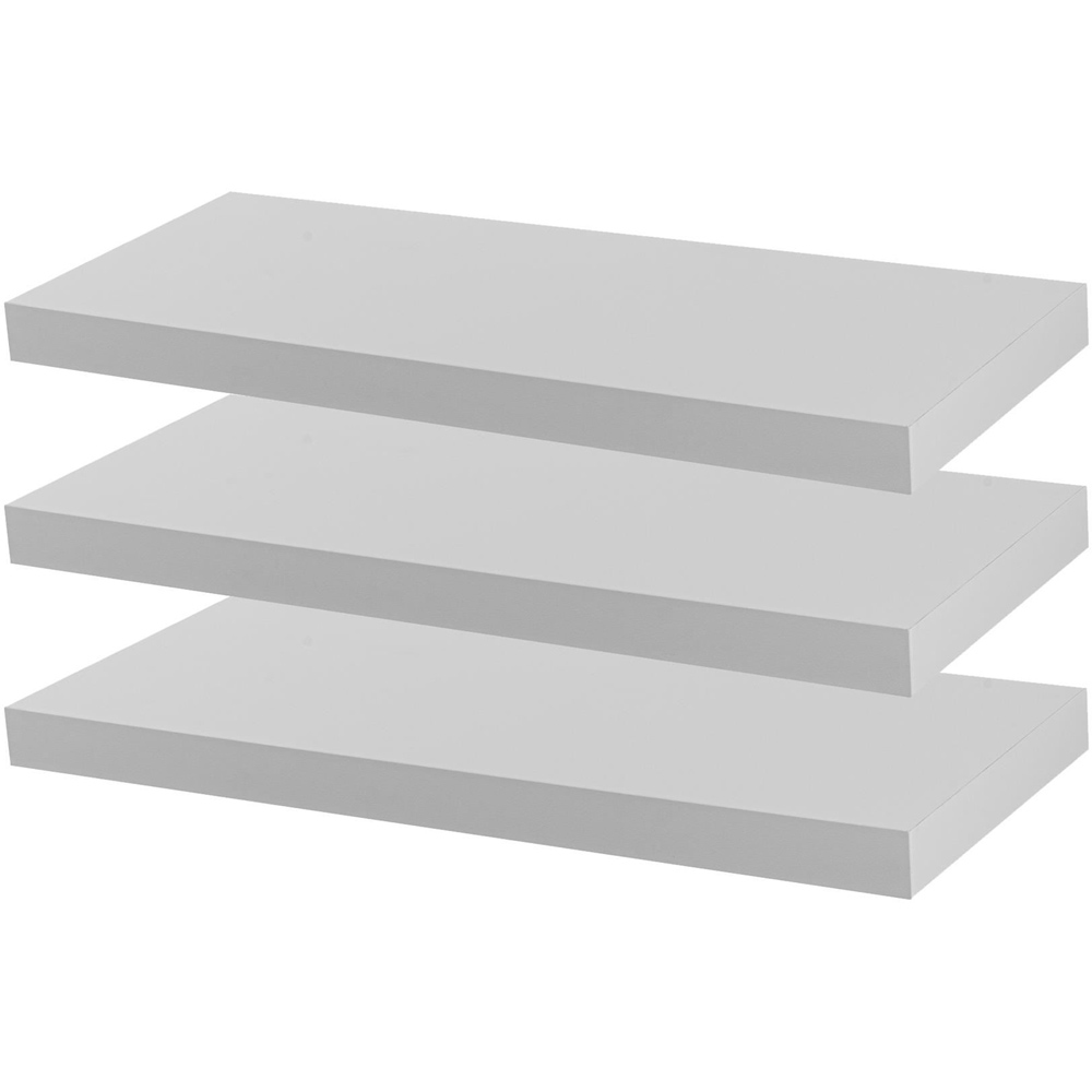 Harbour Housewares 60cm 6 Pack White Floating Shelf Image 1