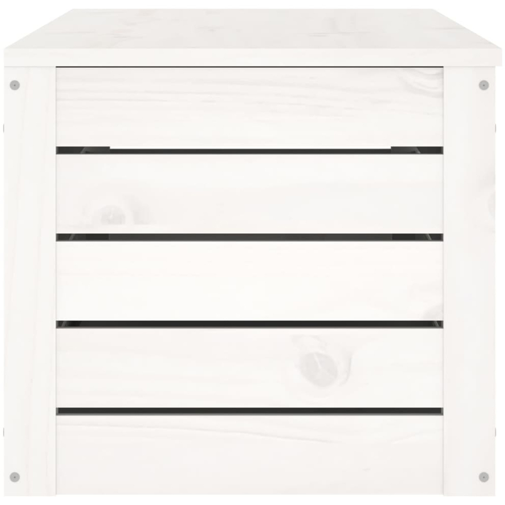 vidaXL White Solid Pine Wood Storage Box with Lid 109 x 36.5 x 33cm Image 6