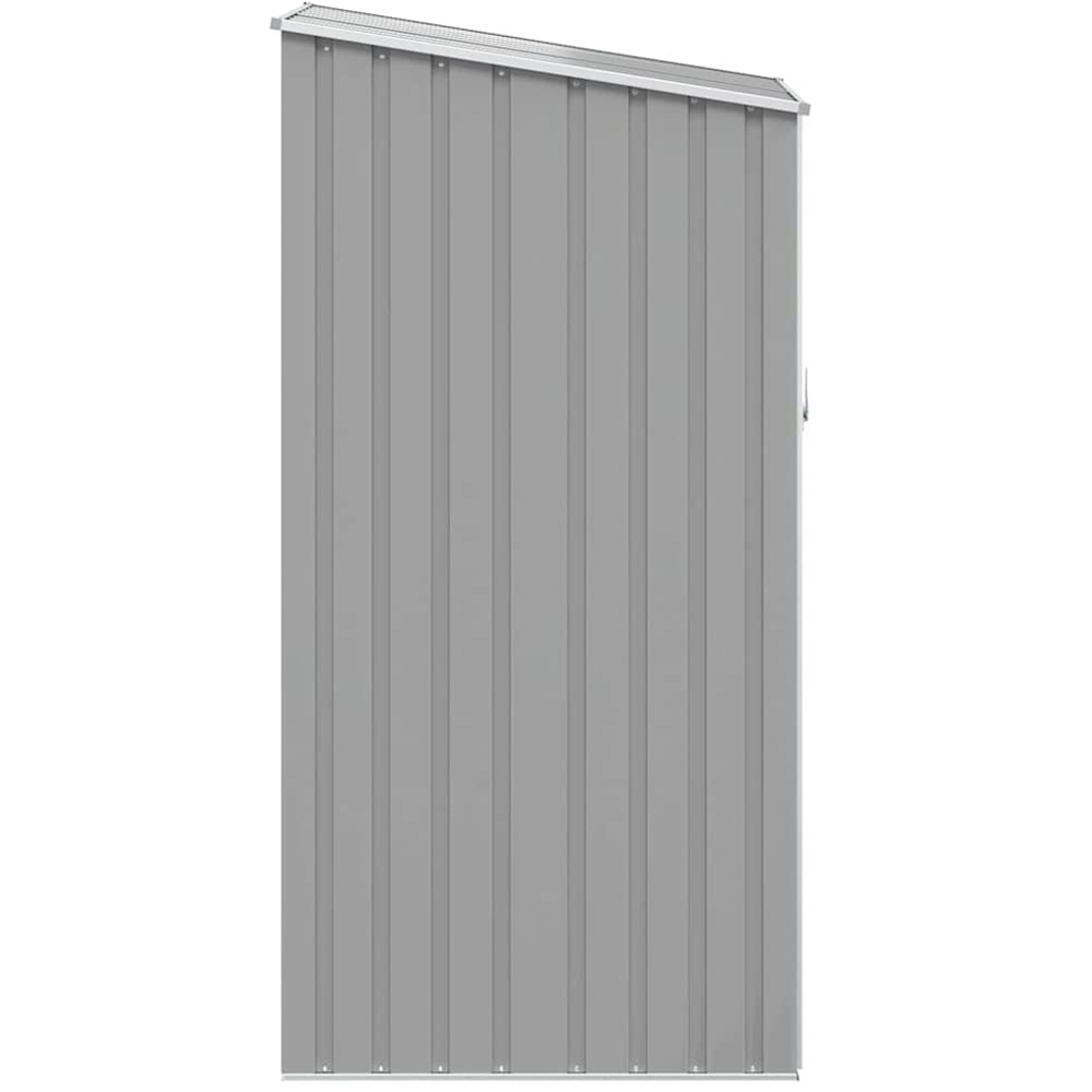 vidaXL 2.9 x 3.2ft Grey Galvanised Steel Pent Garden Shed Image 5