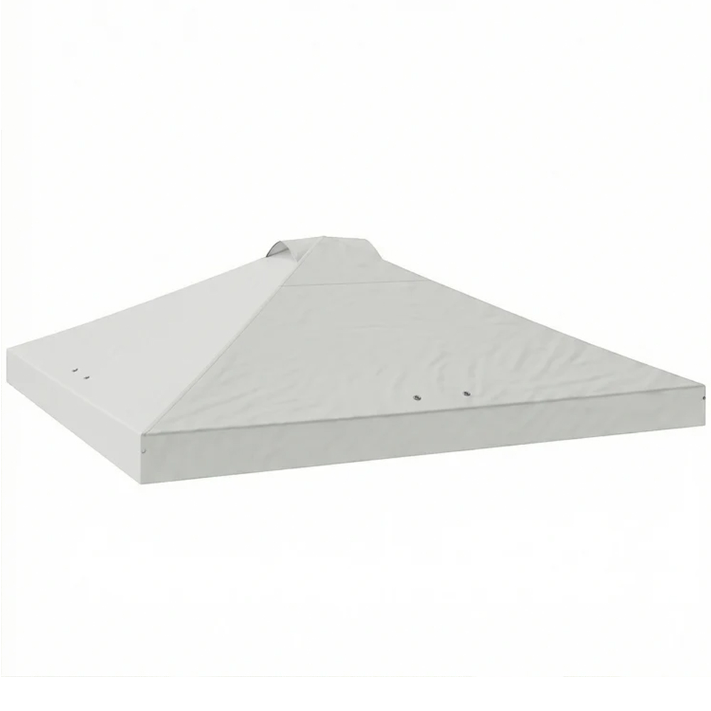 Outsunny 3 x 3m White Waterproof Gazebo Roof Replacement Cover Image 1