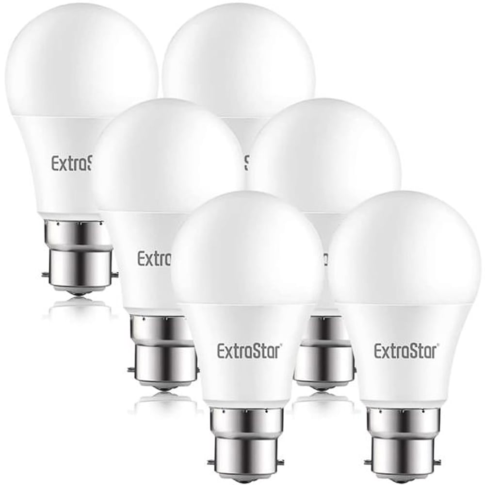 ExtraStar 6 Pack B22 10W Warm White Ball LED Light Bulb Image 1