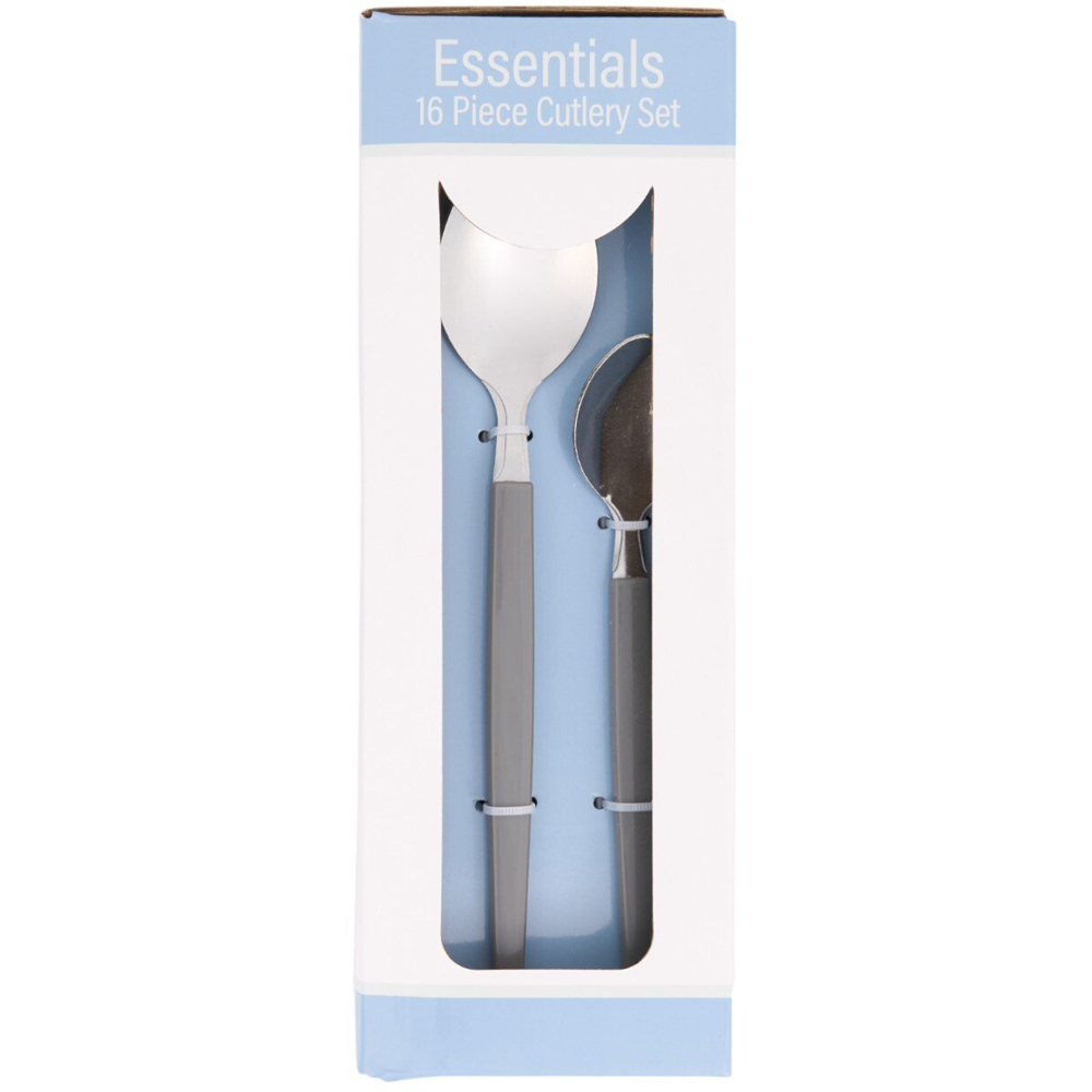Essentials 16 Piece Stainless Steel Cutlery Set Silver Image 2