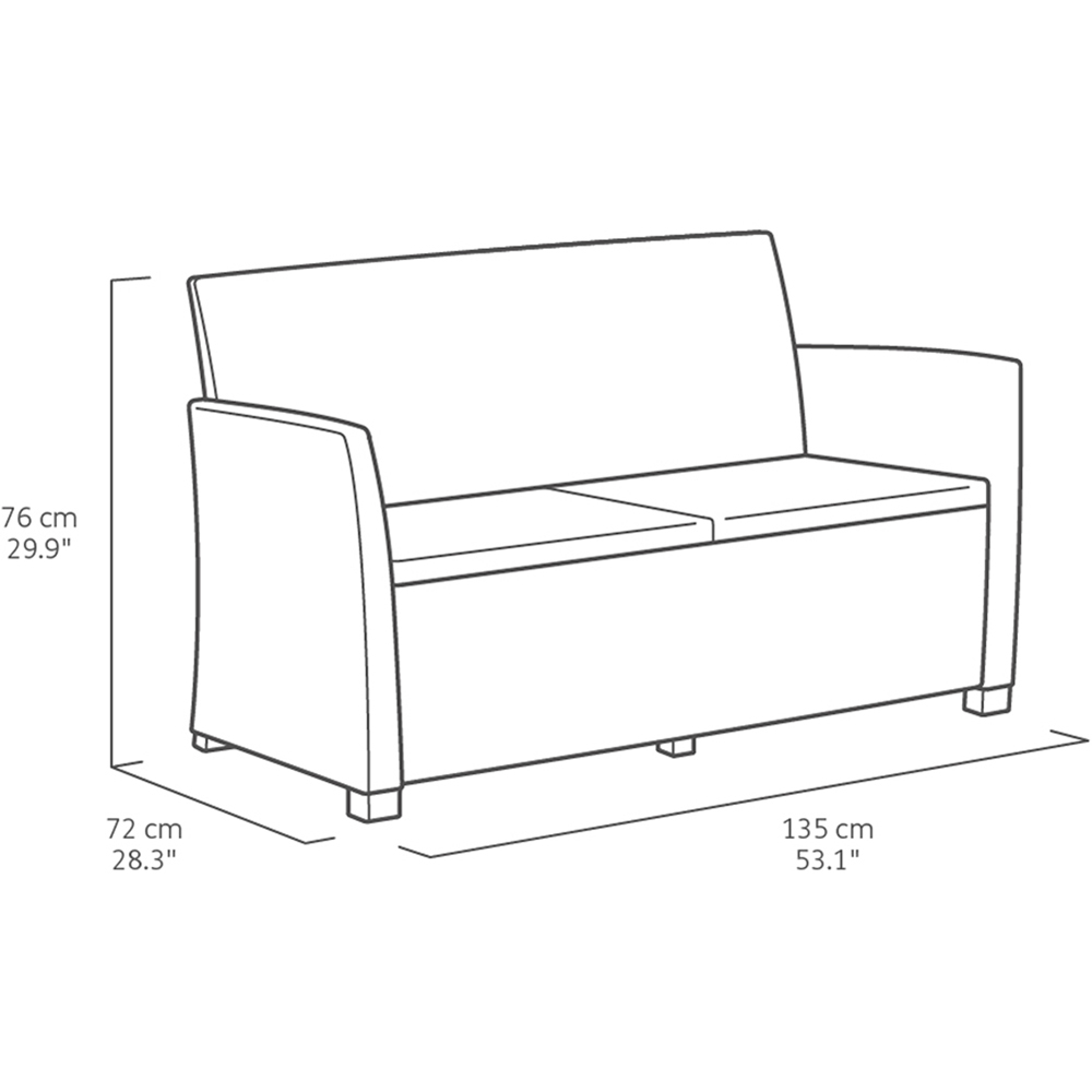 Keter Mia 4 Seater Graphite Garden Lounge Set Image 7