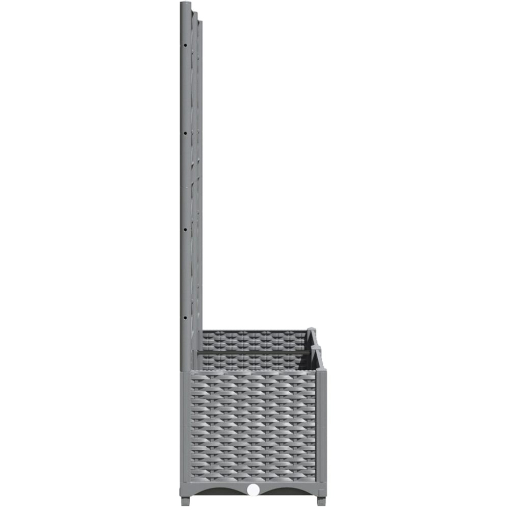 vidaXL Grey Plastic Raised Garden Planter with Trellis 136 x 80 x 40cm Image 4
