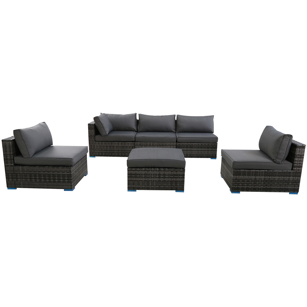 Furniture One 6 Seater Grey Garden Corner Sofa Set Image 2