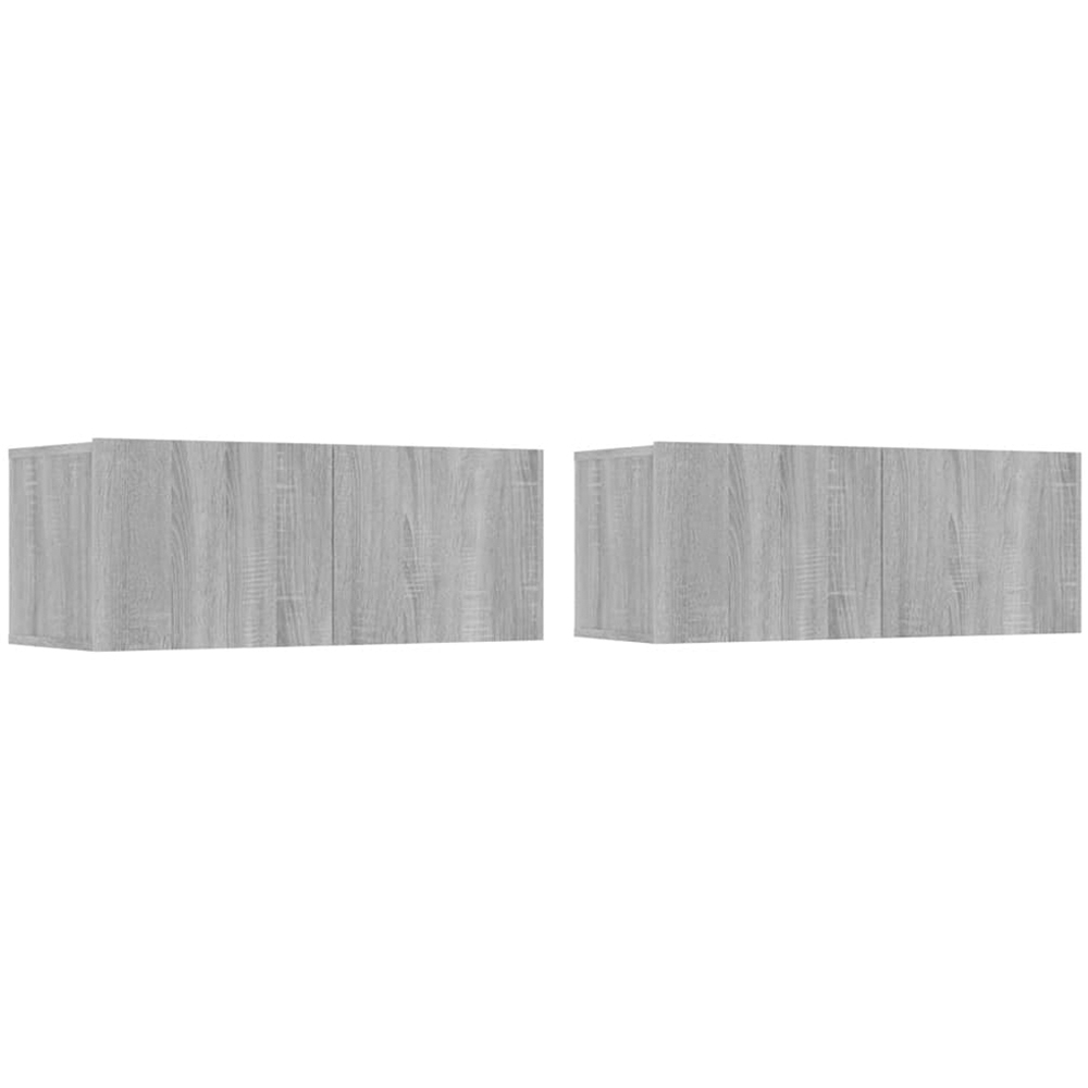 vidaXL 2 Door Grey Sonoma Wall Mounted TV Cabinet Set of 2 Image 2