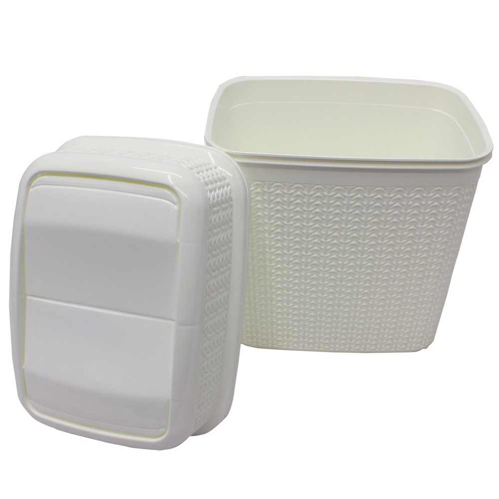 JVL Loop 10L White Push Top Bin Image 2