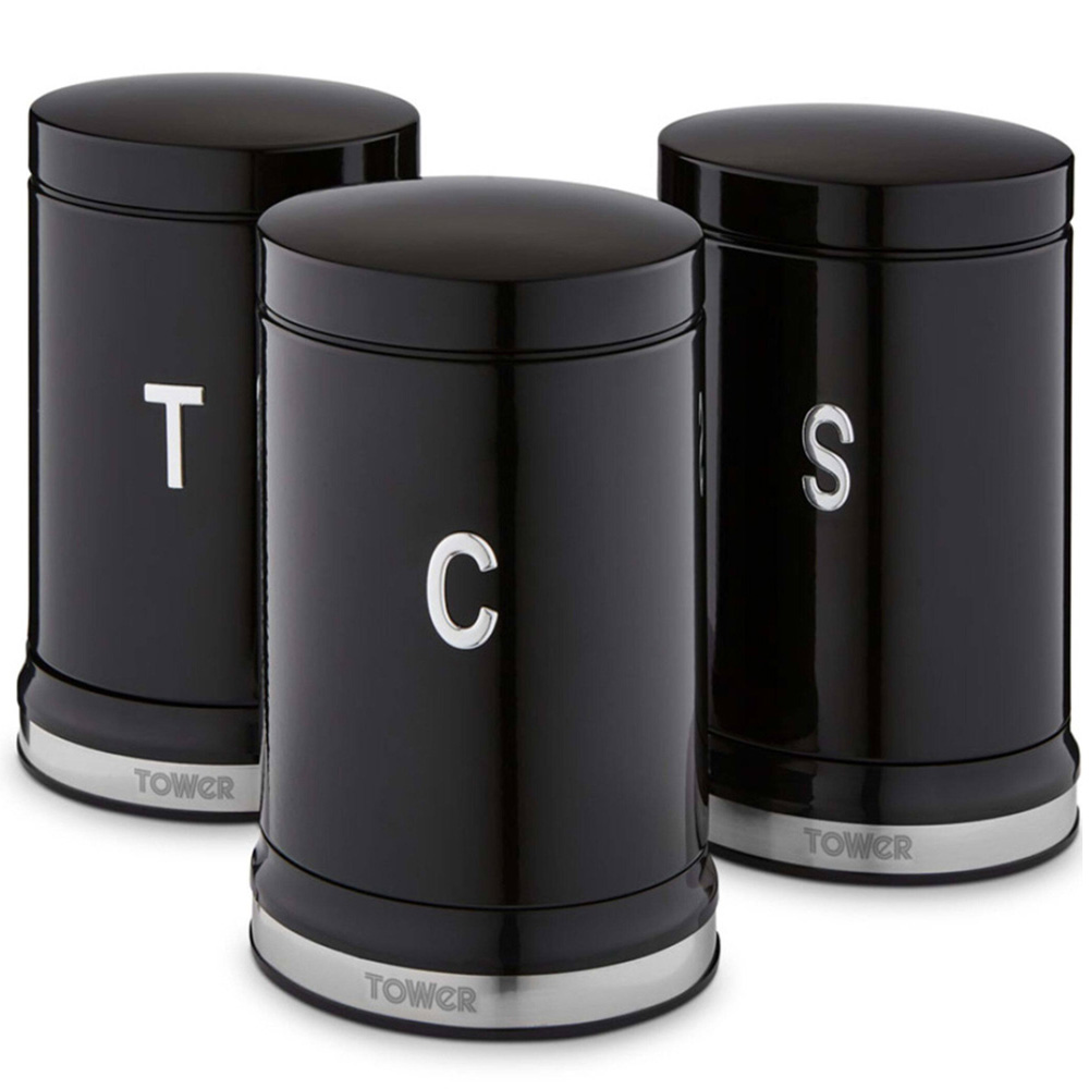 Tower Belle Noir Canisters Set of 3 Image 1