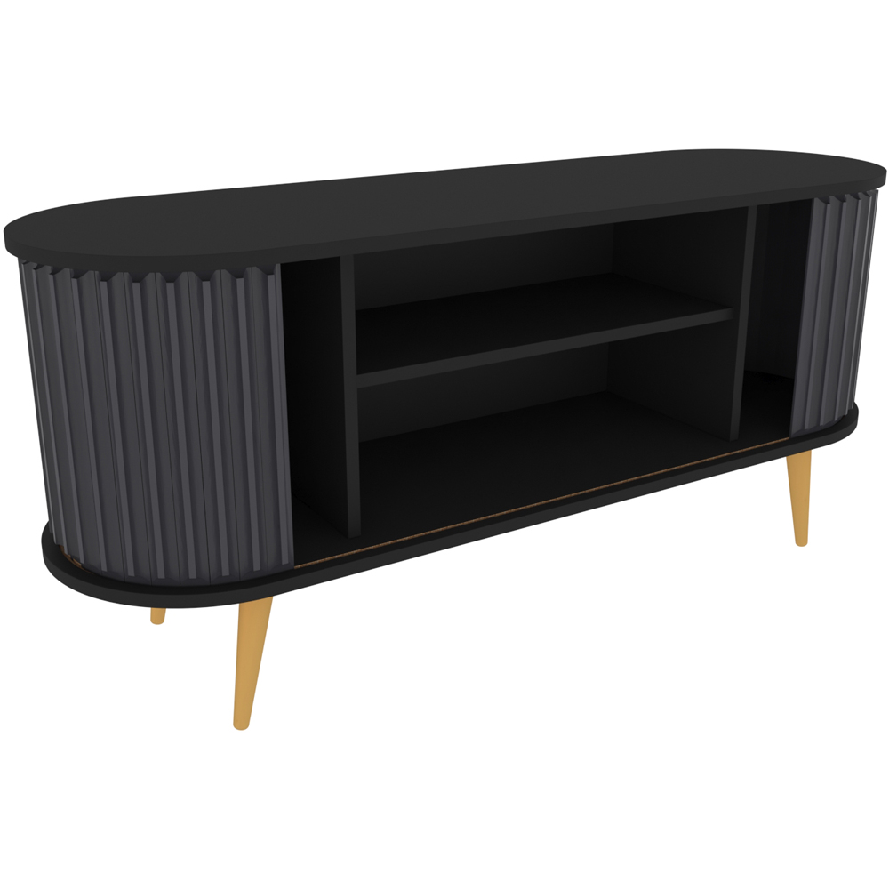 Decorotika Stor 2 Door Black and Anthracite Wide Mid-Century Moder TV Unit Image 4
