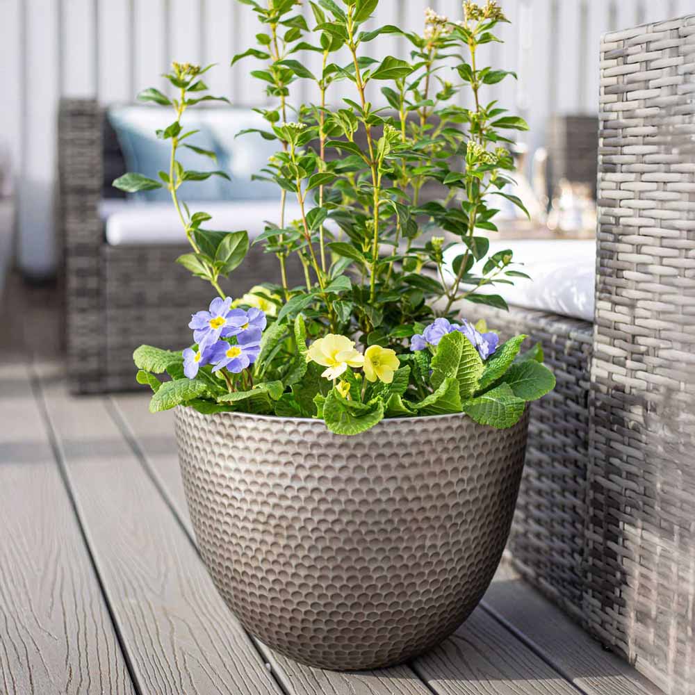 Plant Avenue Elements Grey Gun Metal Plant Pot 31cm Image 2