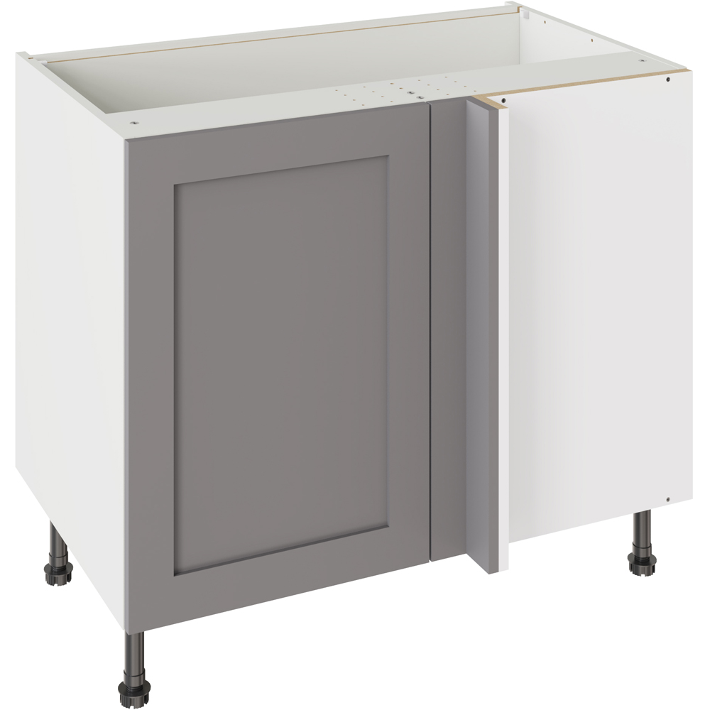 Kitchen Kit Shaker Matt Dust Grey Blind Corner Base Kitchen Cabinet Flatpack 1000mm Image 1