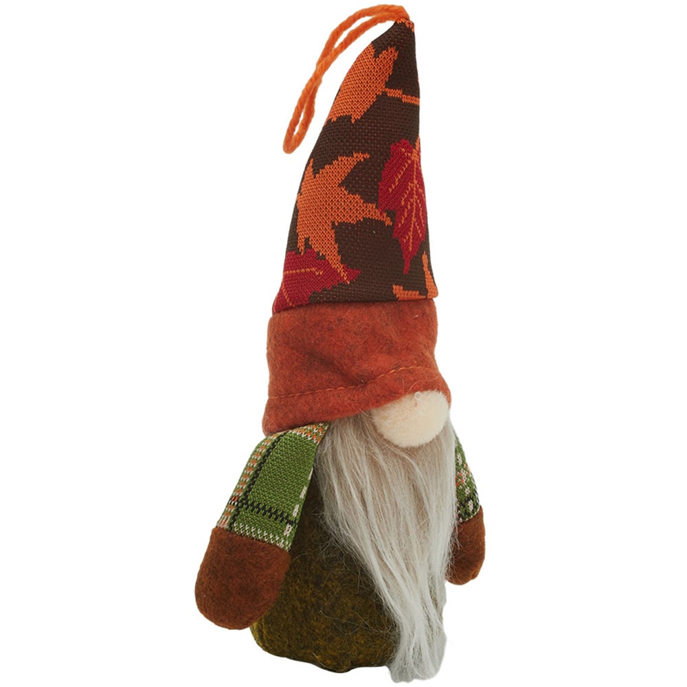 Living and Home Orange Handmade Harvest Maple Gnome LED Ornament 17cm Image 2