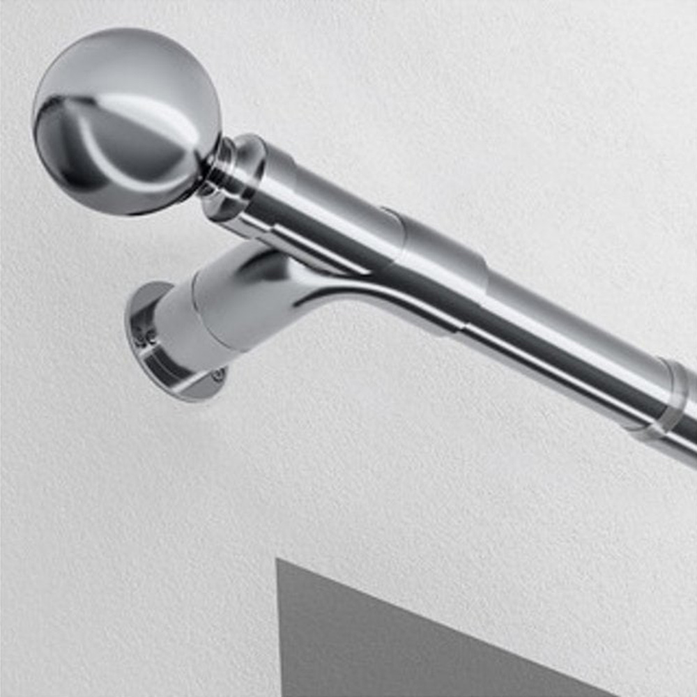 New Edge Blinds 28mm Satin Silver Room Darkening Curtain Pole Corner Bracket Image 3