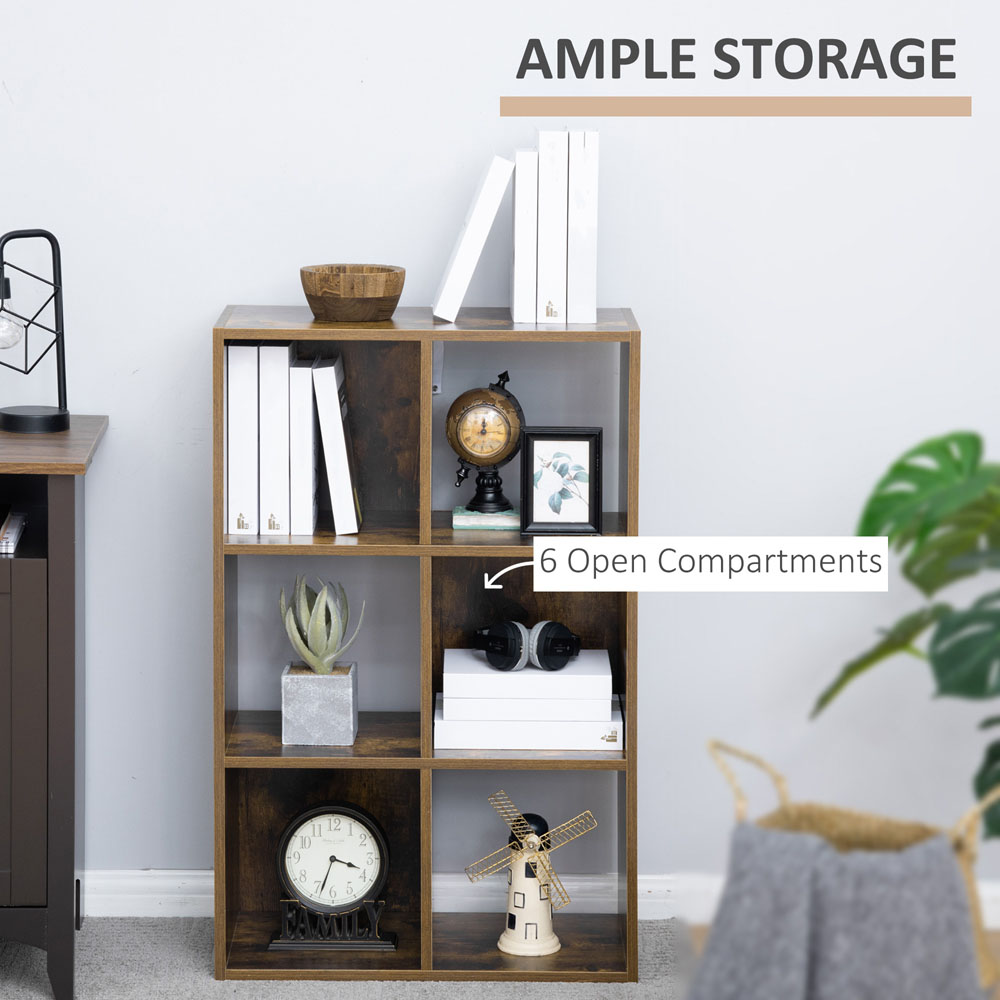 Portland 6 Cube Industrial Style Bookcase Image 6