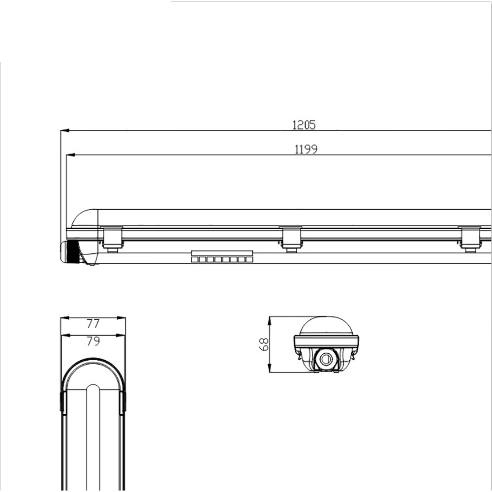 ENER-J 40W 6000K 4800 Lumen Non Corrosive LED Batten Fitting Light 120cm 6 Pack Image 8