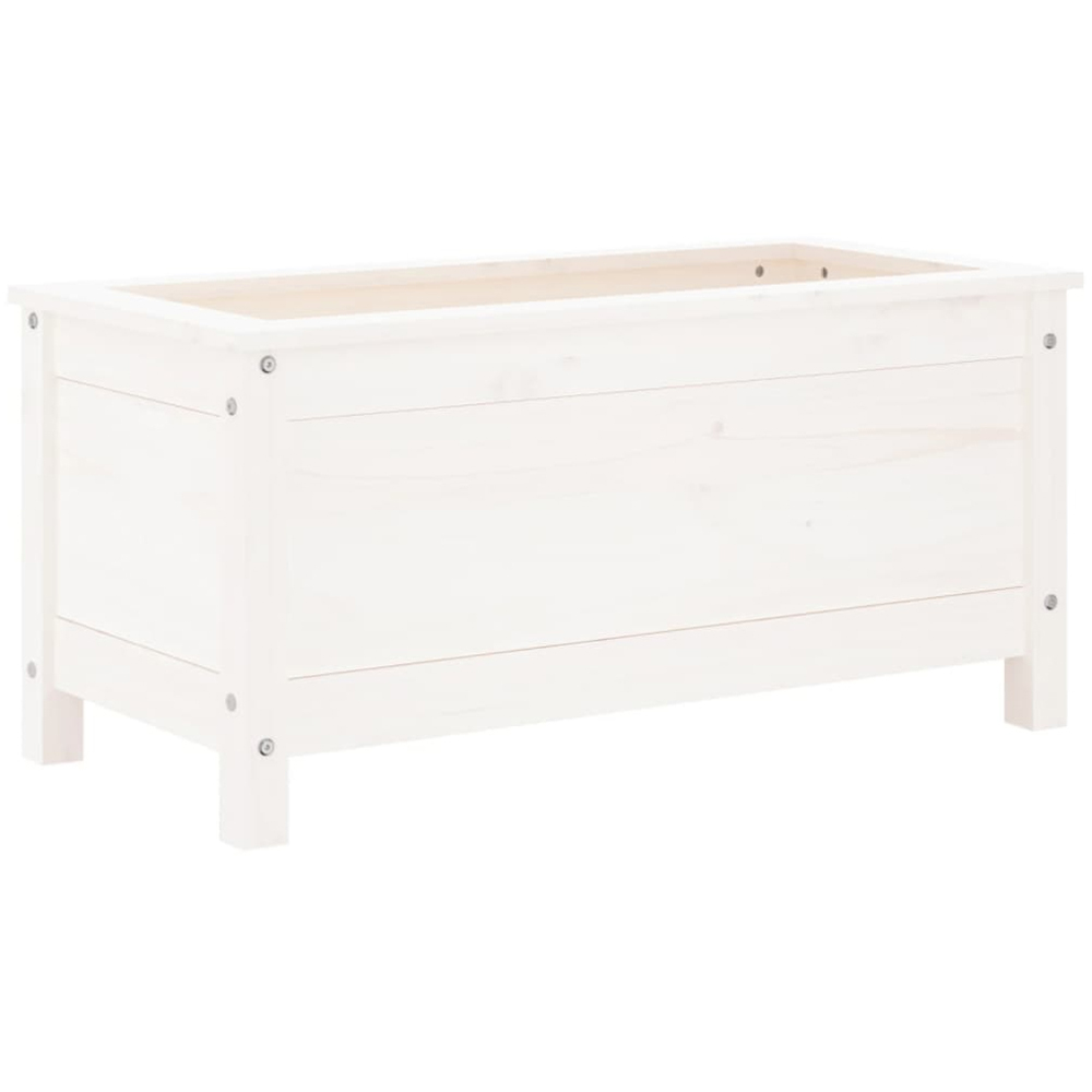 vidaXL White Wooden Garden Planter 82.5 x 40 x 39cm Image 3