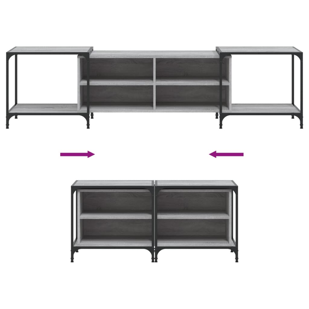 vidaXL 6 Shelf Grey Sonoma TV Cabinet Image 7