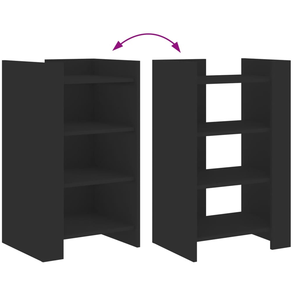 vidaXL 4 Shelf Black Wooden Sideboard Image 7