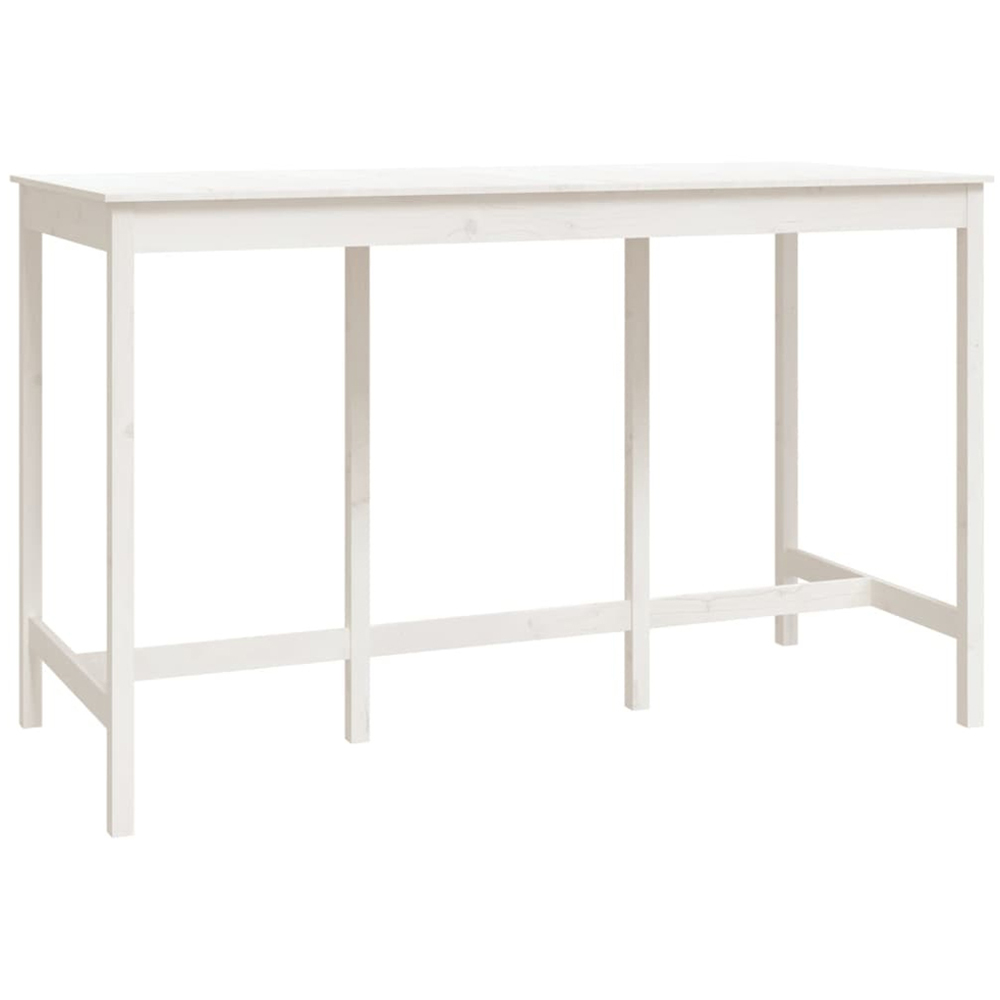 vidaXL 8 Seater White Solid Pine Wood Bar Table Set Image 5