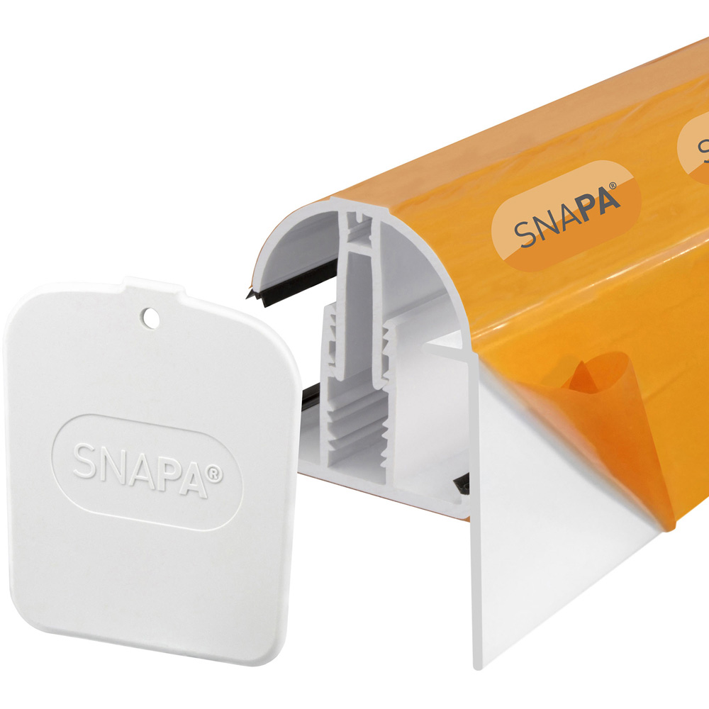 Snapa White Gable Bar with End Cap 5m Image 1