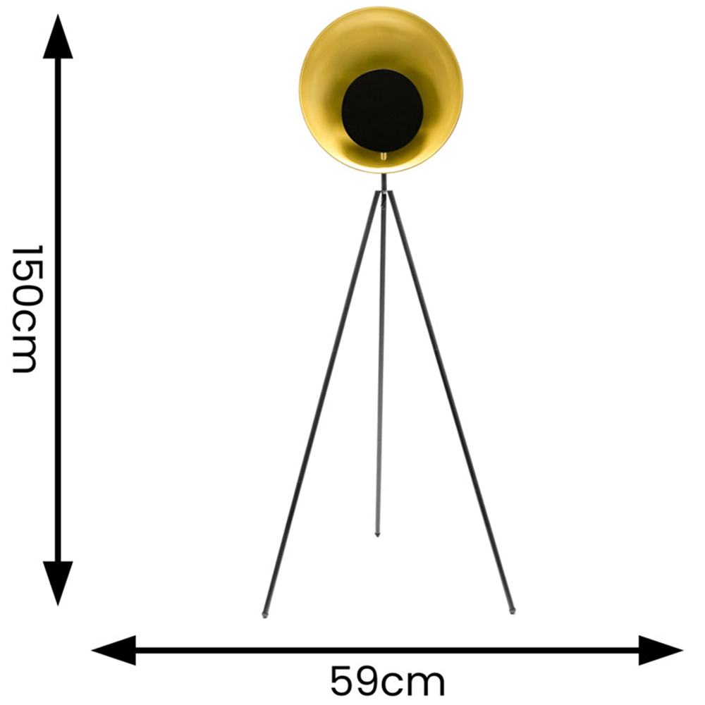 ValueLights Saffy Matte Black and Gold Shade LED Floor Lamp Image 6
