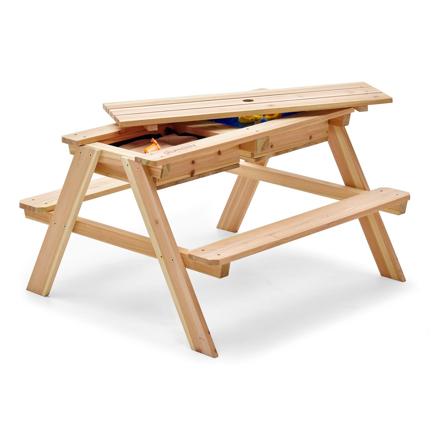 Wooden Sand & Water Picnic Table - Brown Image 12