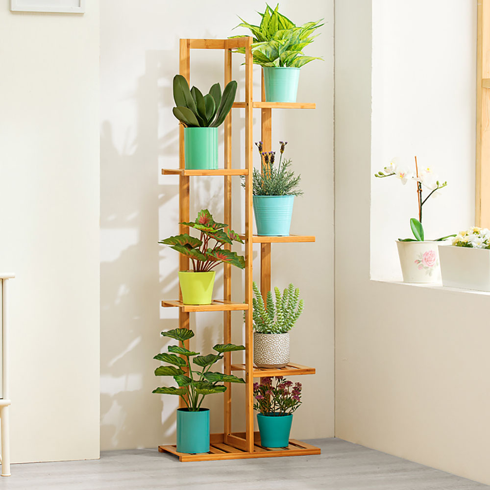Living and Home Multi Tiered Natural Plant Stand 45 x 22 x 125cm Image 4