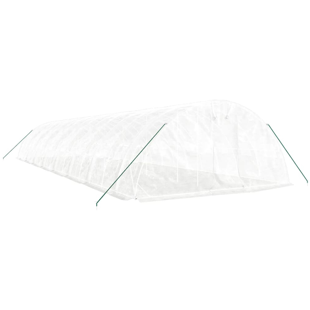 vidaXL White Polyethylene Galvanised Steel Frame 52.4 x 16.4ft Greenhouse Image 2