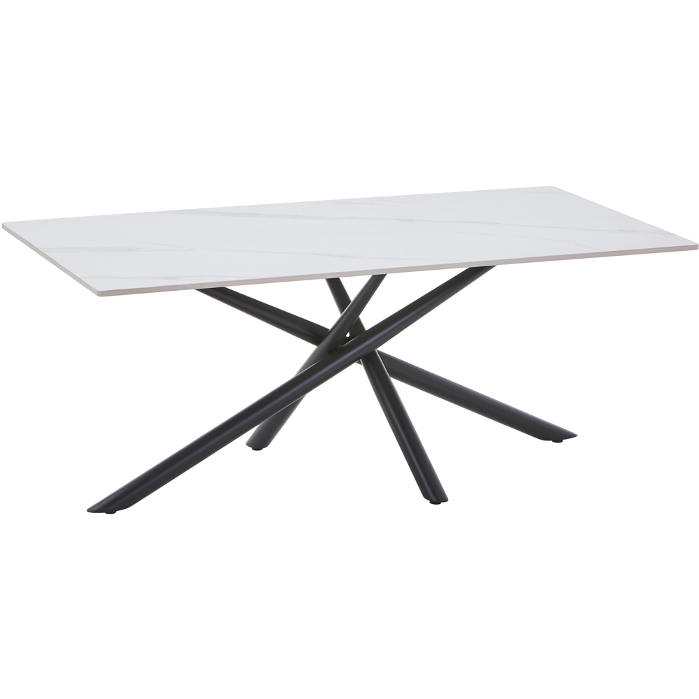 wilko Arlo White Wood Grain Ceramic Coffee Table Image 2