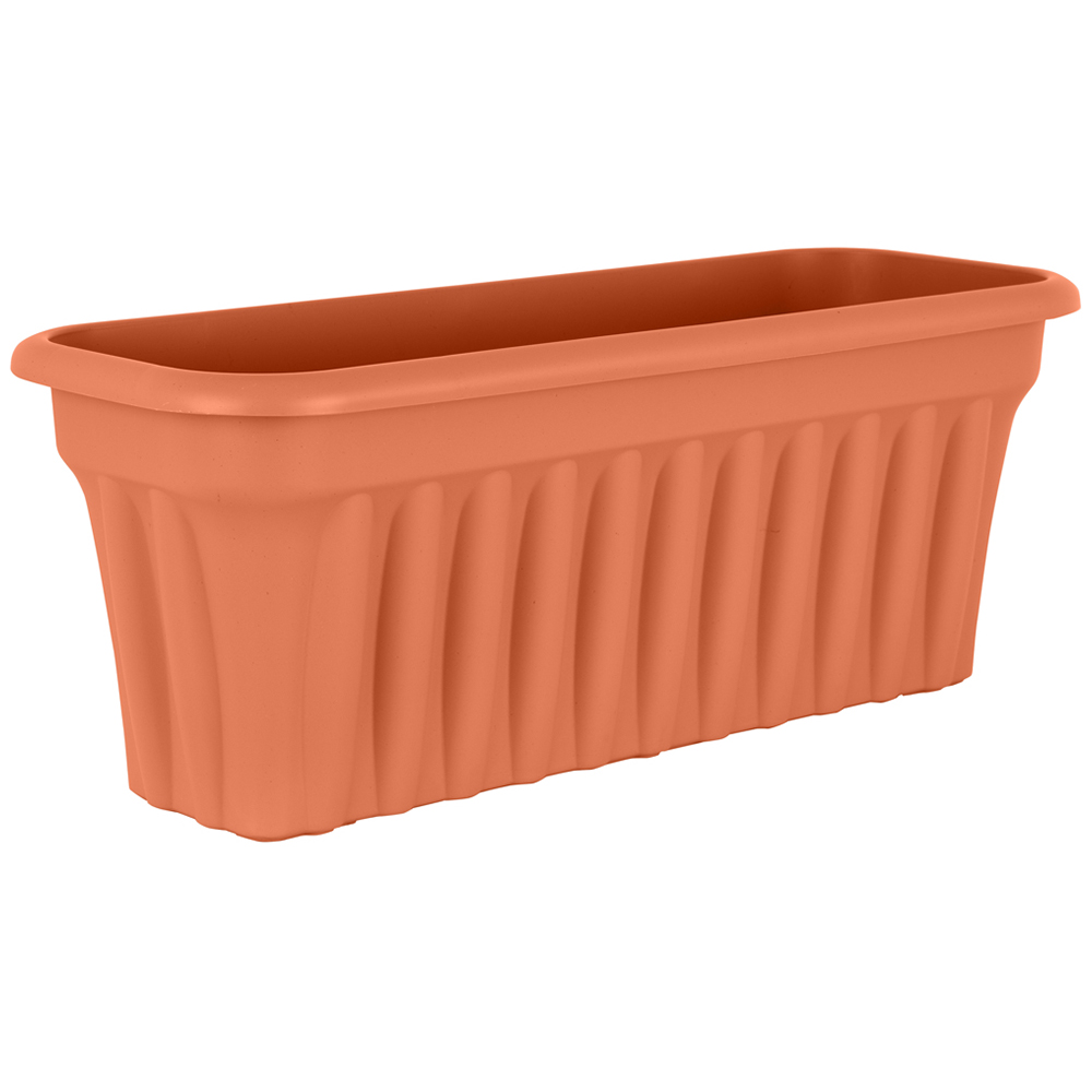 Wham Vista Terracotta Recycled Plastic Rectangular Trough Planter 80cm 2 Pack Image 4