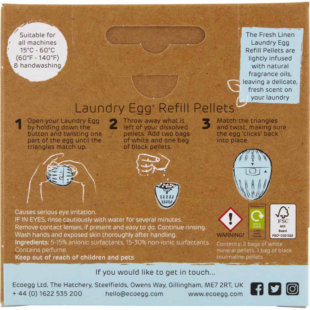ecoegg Fresh Linen Laundry Egg Refill Pellets 50 Washes Image 2