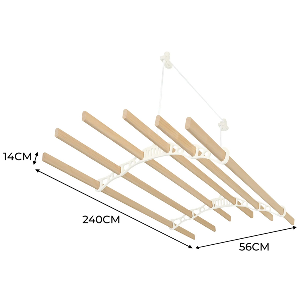 Monstershop Ivory Clothing Airer Ceiling Pulley 2.4m Image 6