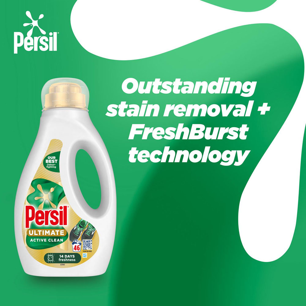 Persil Ultimate Active Clean Liquid Detergent 46 Washes 1.242L 6 Pack Image 5