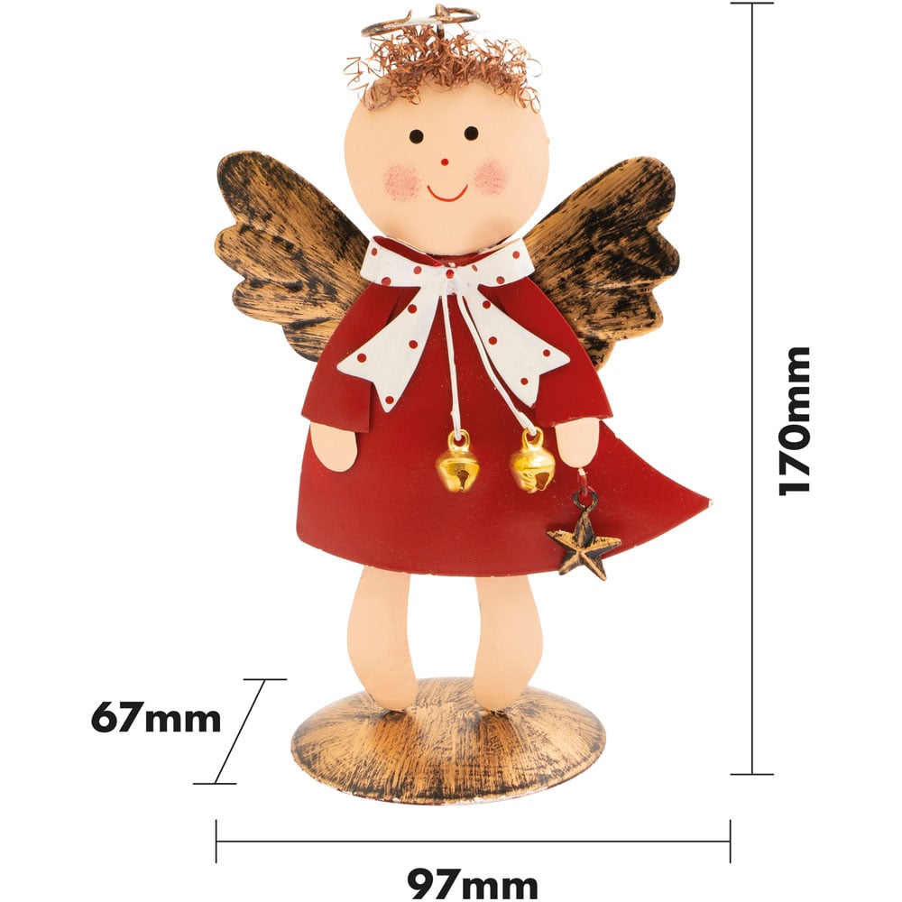 St Helens Red Metal Angel Ornament 17cm Image 6