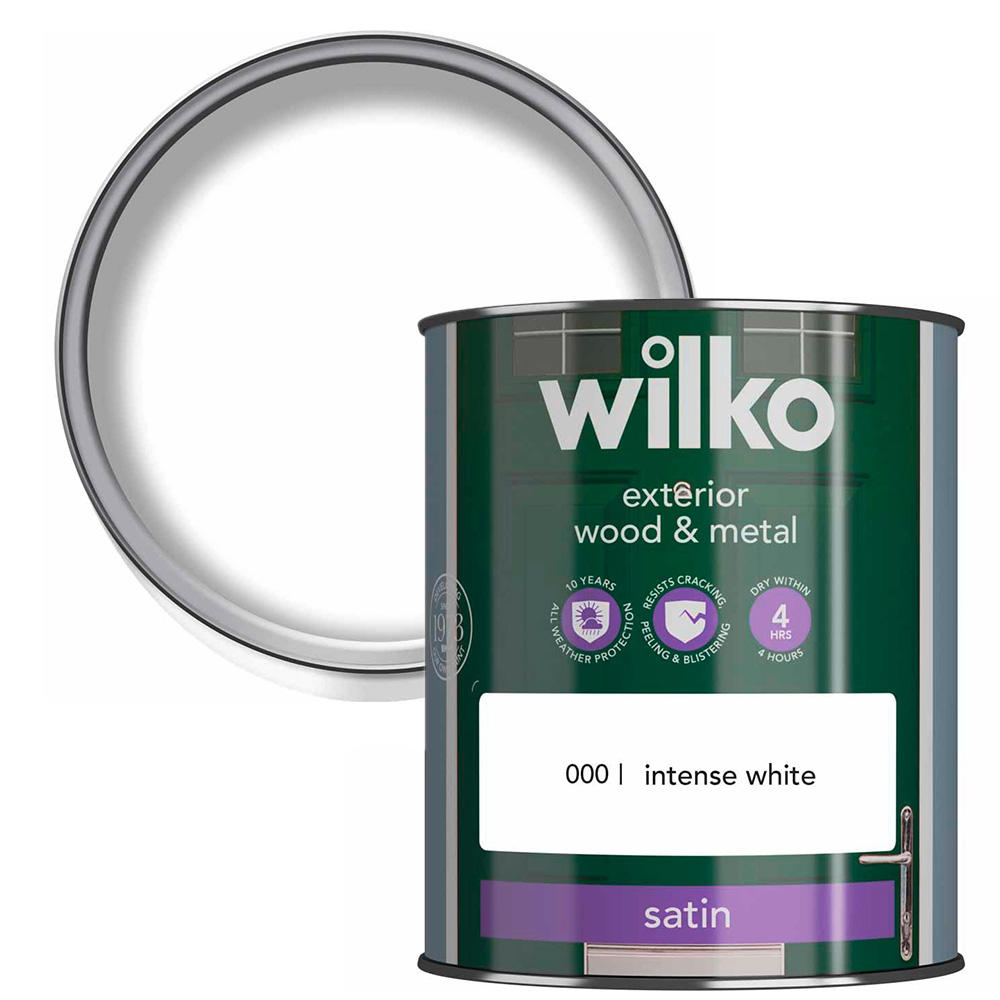 Wilko Wood and Metal Pure Brilliant White Satin Paint 750ml Image 1