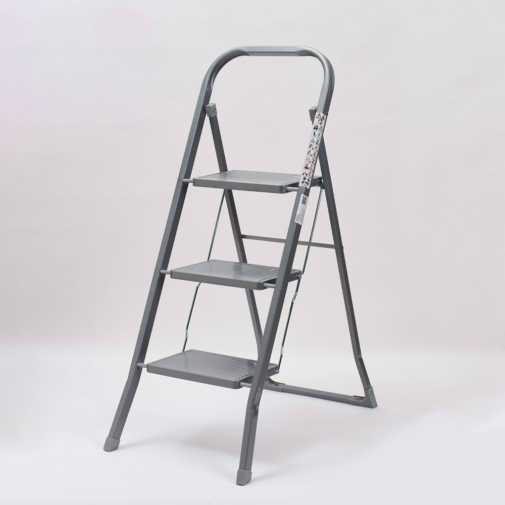 OurHouse 3 Tier Steel Step Ladder Image 2