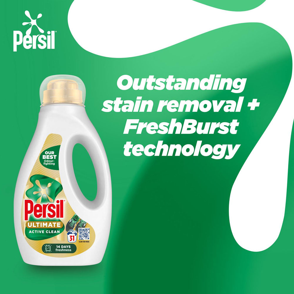 Persil Ultimate Active Clean Liquid Detergent 31 Washes 837ml 6 Pack Image 6