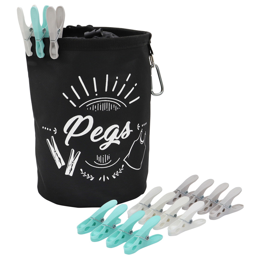 JVL Assorted Plastic Pegs with Bag 144 Pack Image 1