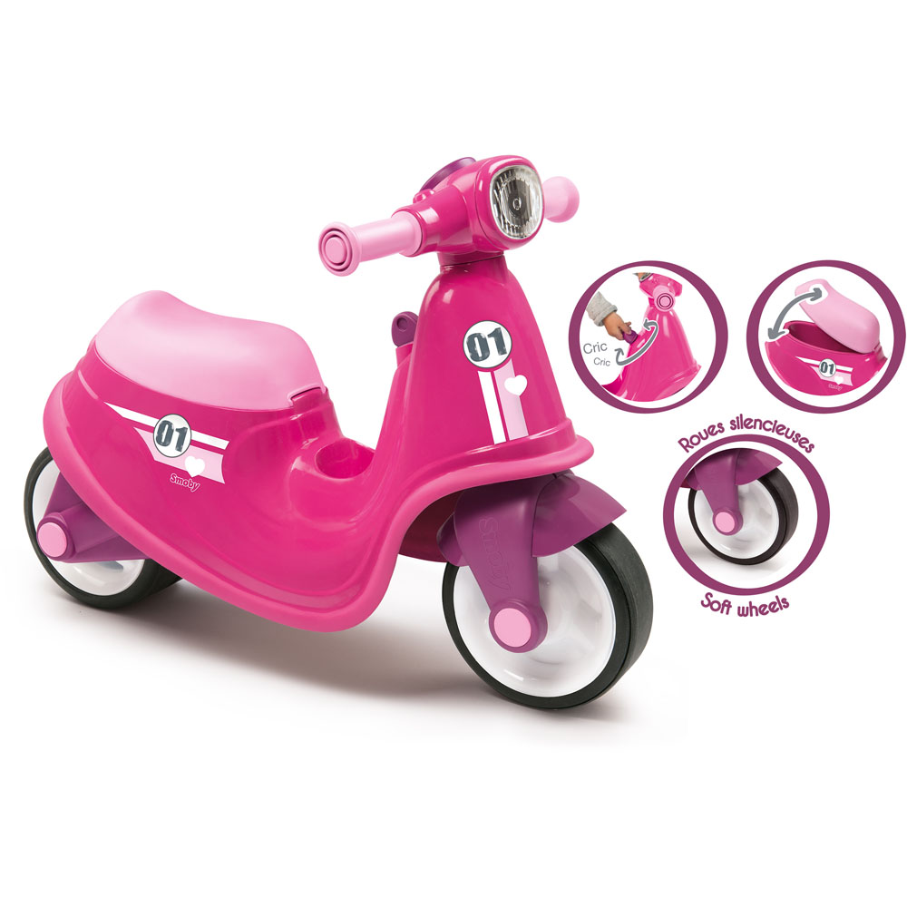Smoby Euro Rose Pink Ride-On Scooter Image 5
