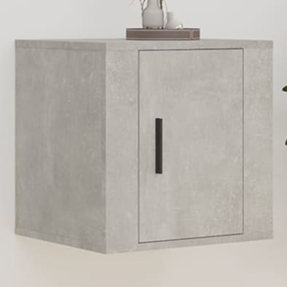 vidaXL Single Door Concrete Grey Wall Mounted TV Cabinet 2 Pack Image 1