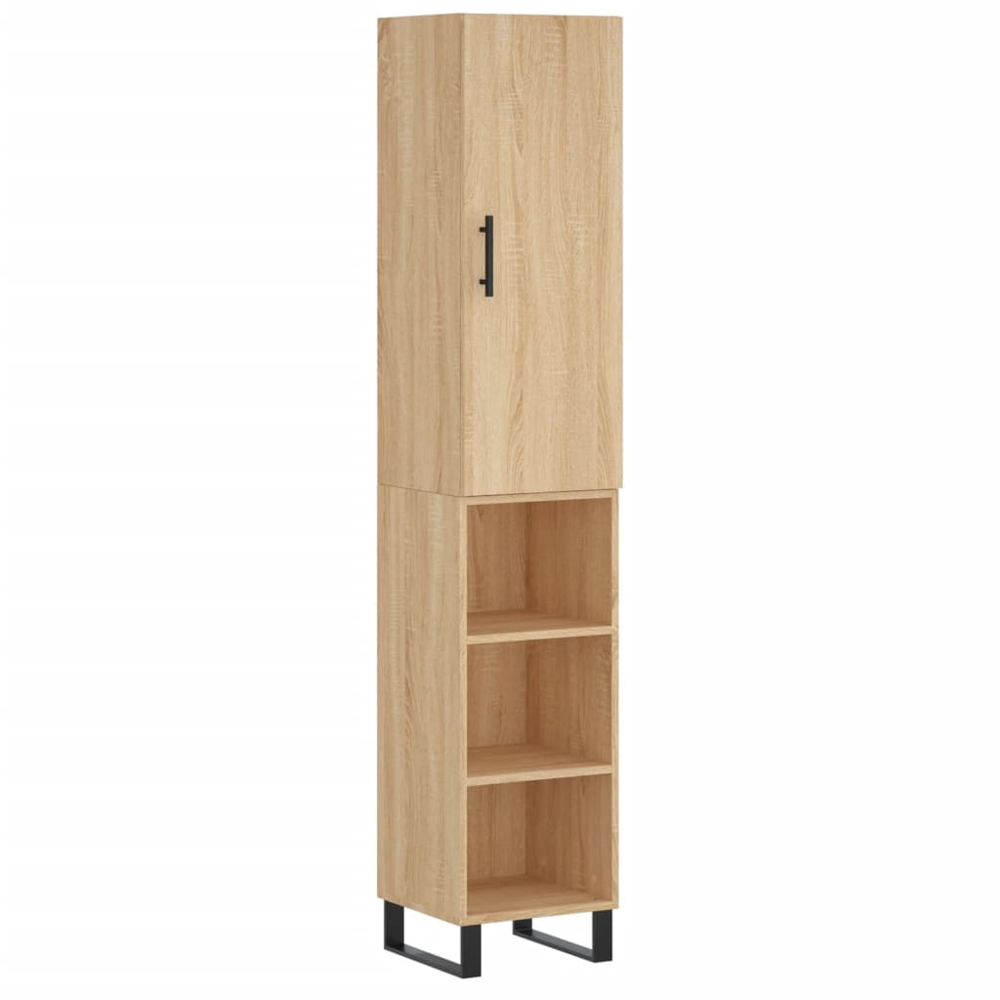 vidaXL Single Door 3 Shelf Sonoma Oak Highboard Image 2