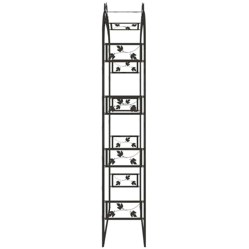 vidaXL Black Powder Coated Steel Decorative Garden Arch 116 x 45 x 240cm Image 4