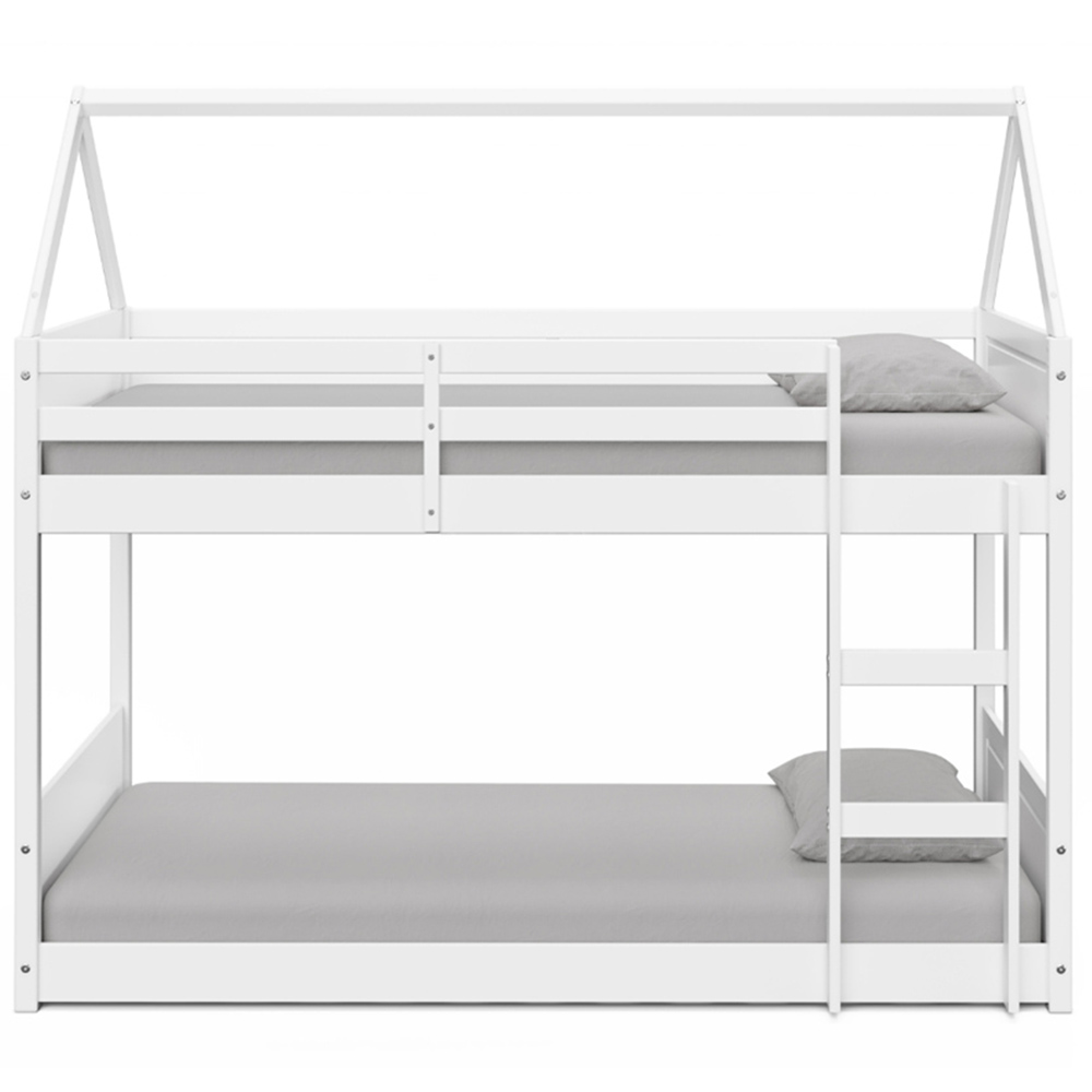 Home Detail Miller White Wooden House Bunk Bed Image 3