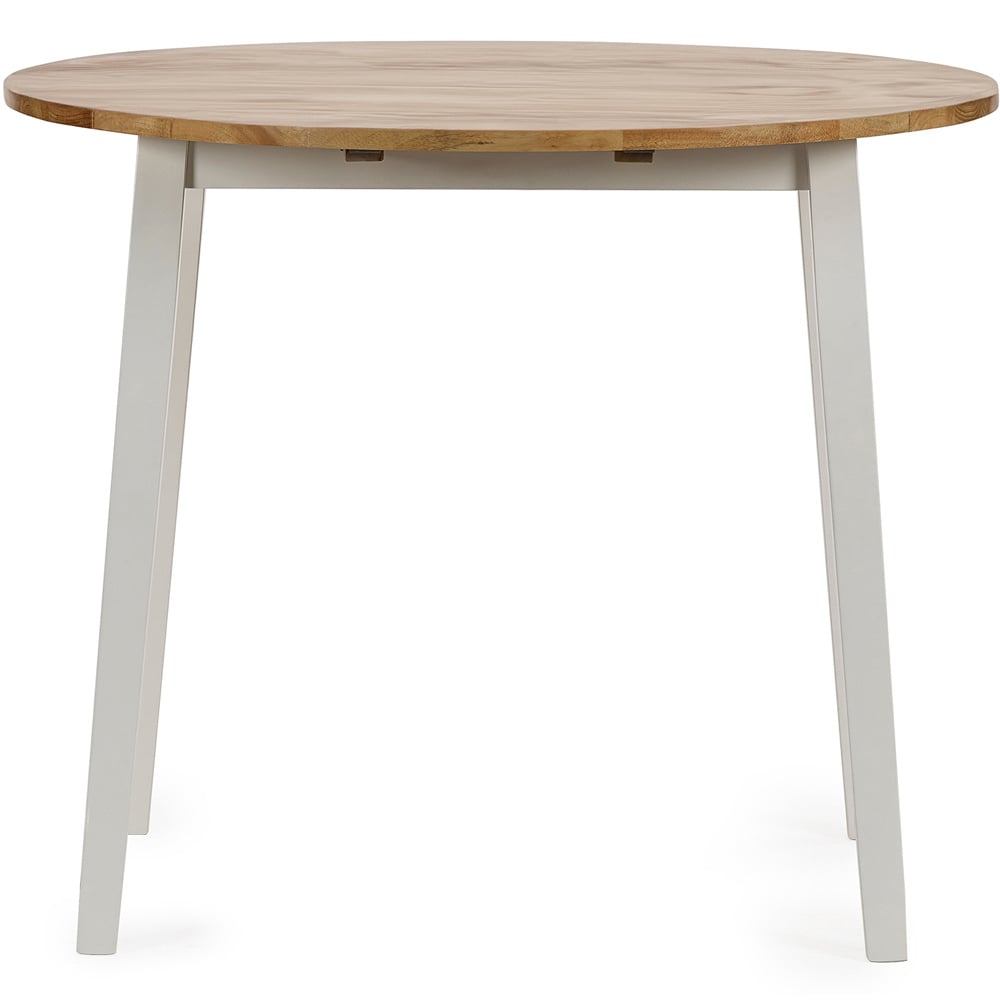 Julian Bowen Linwood 4 Seater Round Drop Leaf Table Natural and White Image 4