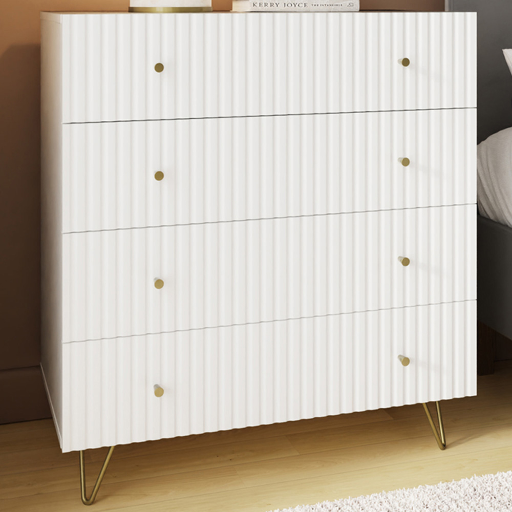 GFW Thalia 4 Drawer White Chest of Drawers Image 1