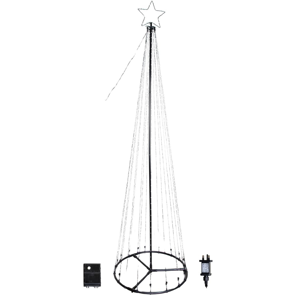 Samuel Alexander 835 Cool and Warm White LED Multi-Function Christmas Pyramid Cone Tree 8ft Image 1