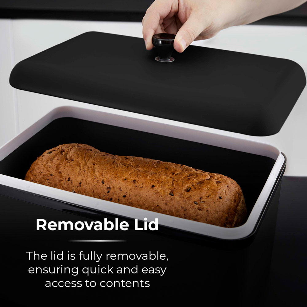 Tower Sera Black Bread Bin Image 5