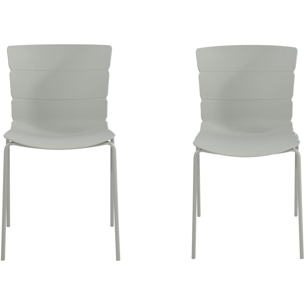 Core Products Bali Set of 2 Light Grey Plastic Kitchen Chair Image 2