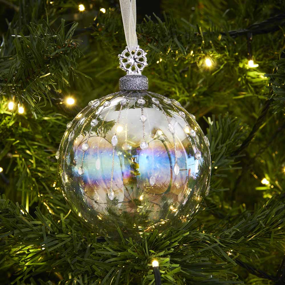 Wilko Glitters Star Top Jewel Christmas Bauble Image 2