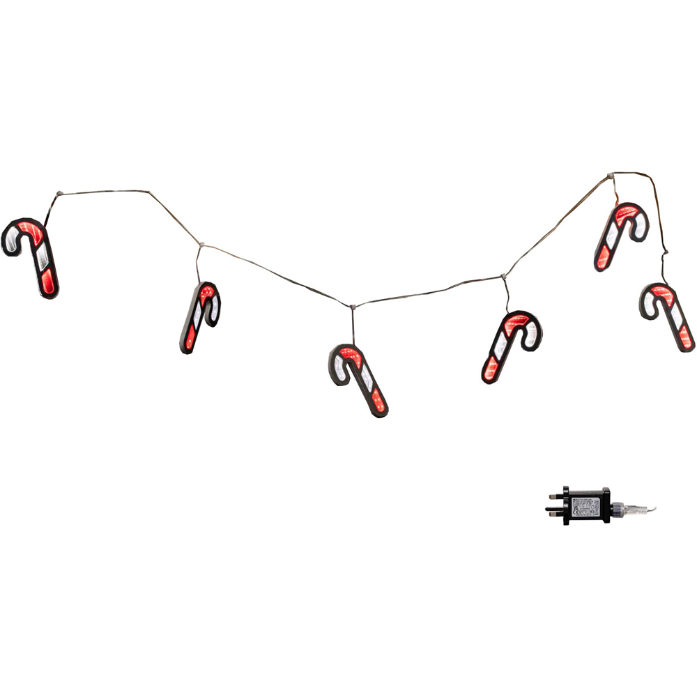 Samuel Alexander 6 Hanging Candy Cane Infinity Christmas Light Garland 1.75m Image 2